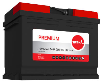 VESNA Premium PR66H 12V 66Ah 640A D+ SMF akumulator. Viša klasa sa Magic Eye indikatorom, idealan za novije Fiat, Peugeot, Renault i VW dizel motore do 2000cm3.