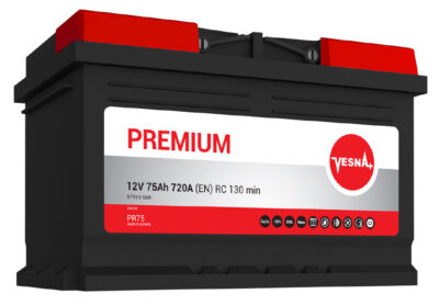VESNA Premium PR75 12V 75Ah 720A D+ SMF akumulator. Viša klasa sa Magic Eye indikatorom, niže kućište 175mm za Opel Astra, Vectra, Zafira, Renault Scenic, Megane i Ford Focus i C-Max dizel motore do 2000cm3.