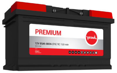 VESNA Premium PR85 12V 85Ah 800A D+ SMF akumulator. Viša klasa sa Magic Eye indikatorom, niže kućište 175mm za Opel, Ford, Renault i BMW dizel motore (bez Start&Stop sistema).