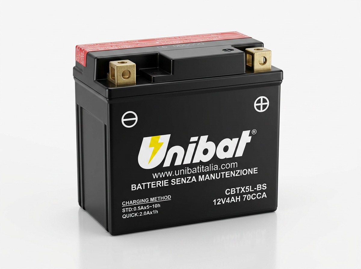 UNIBAT CBTX5L-BS AGM UNIBAT CBTX5L-BS 12V 4Ah AGM moto akumulator