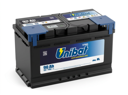 Unibat Tradicional 57505 12V 90Ah 720A D+ akumulator. Nisko evropsko L4B kućište (315x175x175) dizajnirano za veća putnička i laka komercijalna vozila.